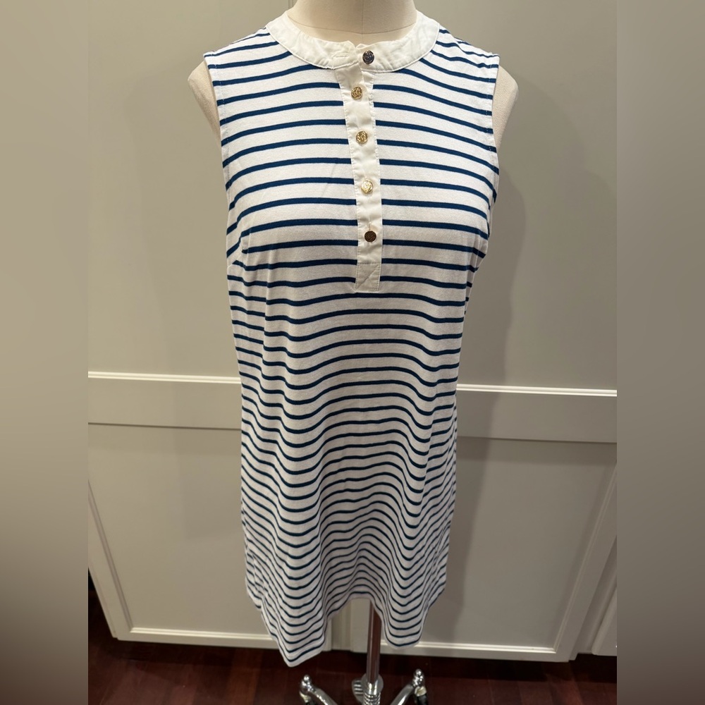 Draper James Navy and White Striped Mini Dress